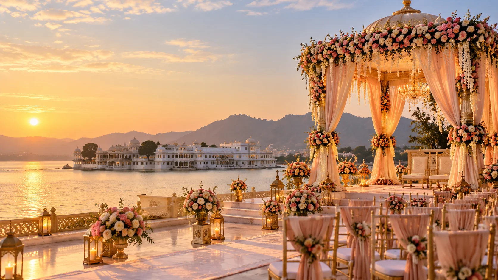 Elegant wedding ceremony set-up
