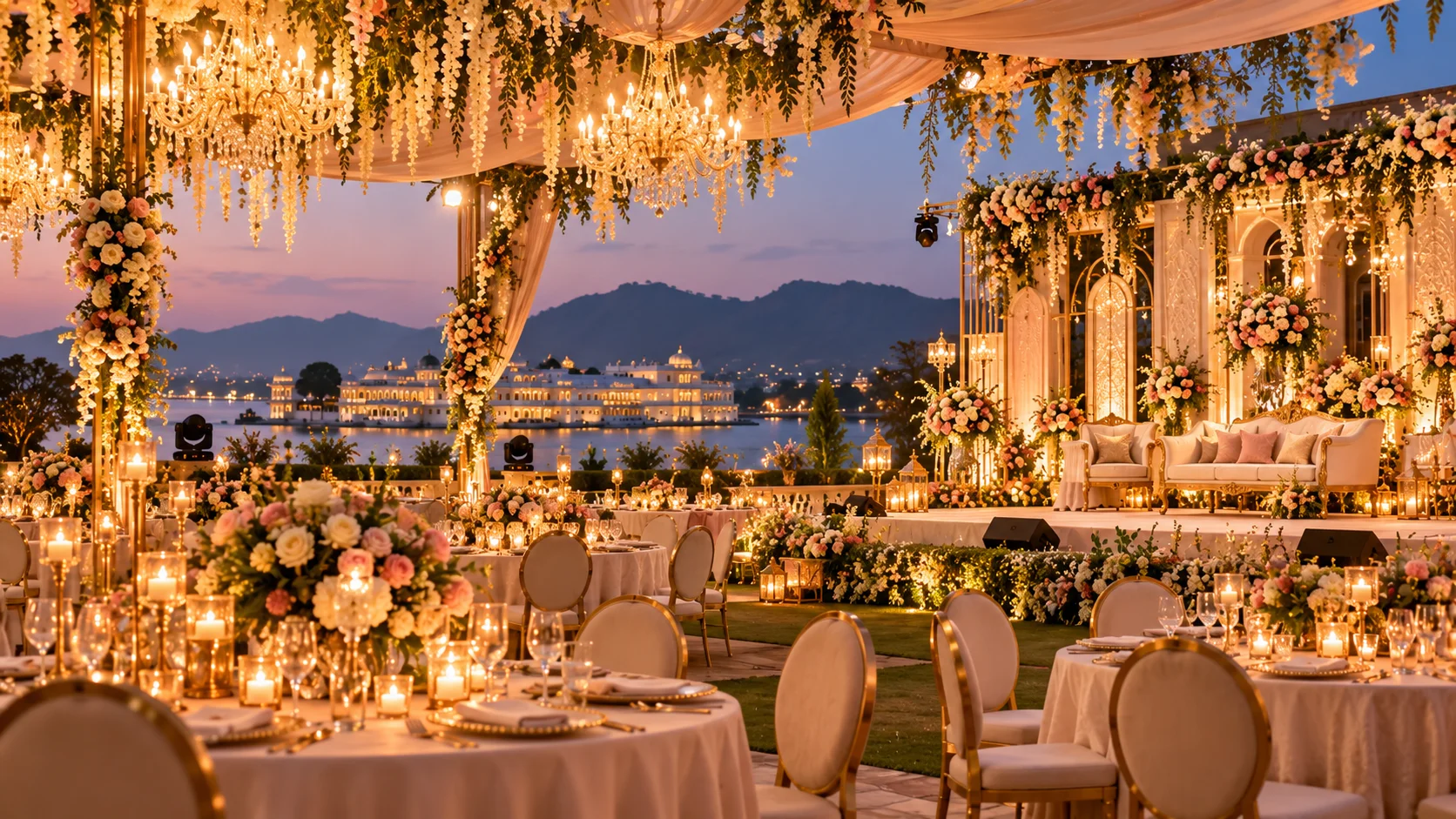 Luxury wedding reception decor